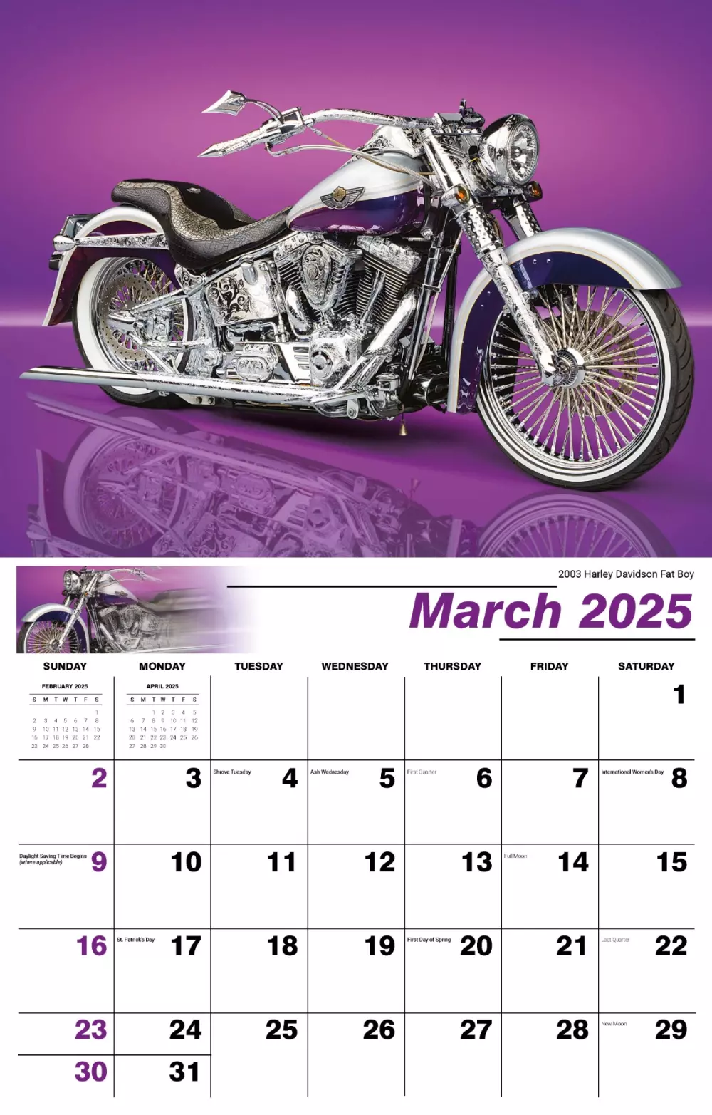 Calendrier mural Galleria 2025 Calendrier Mania Moto