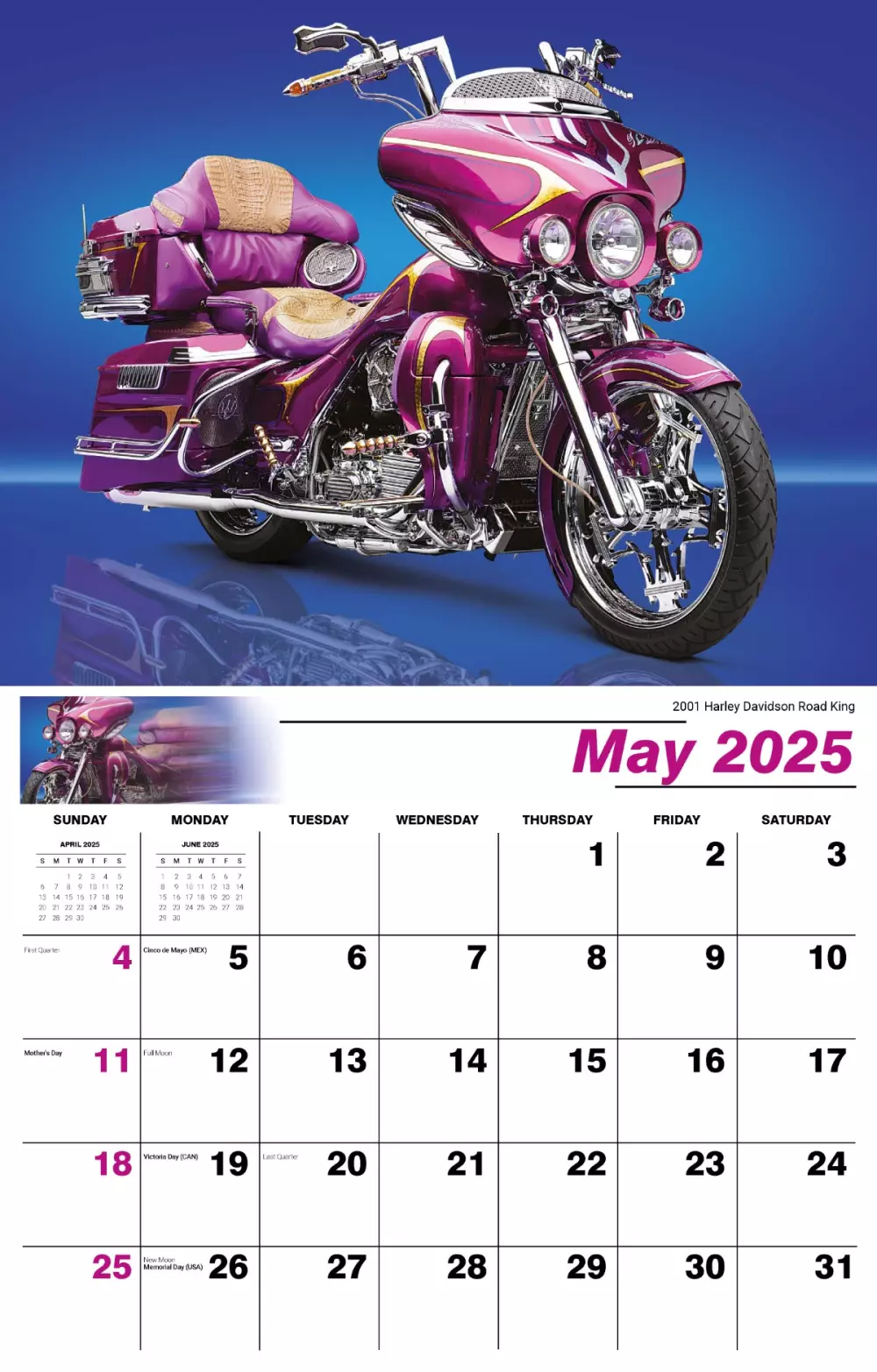 Calendrier mural Galleria 2025 Calendrier Mania Moto