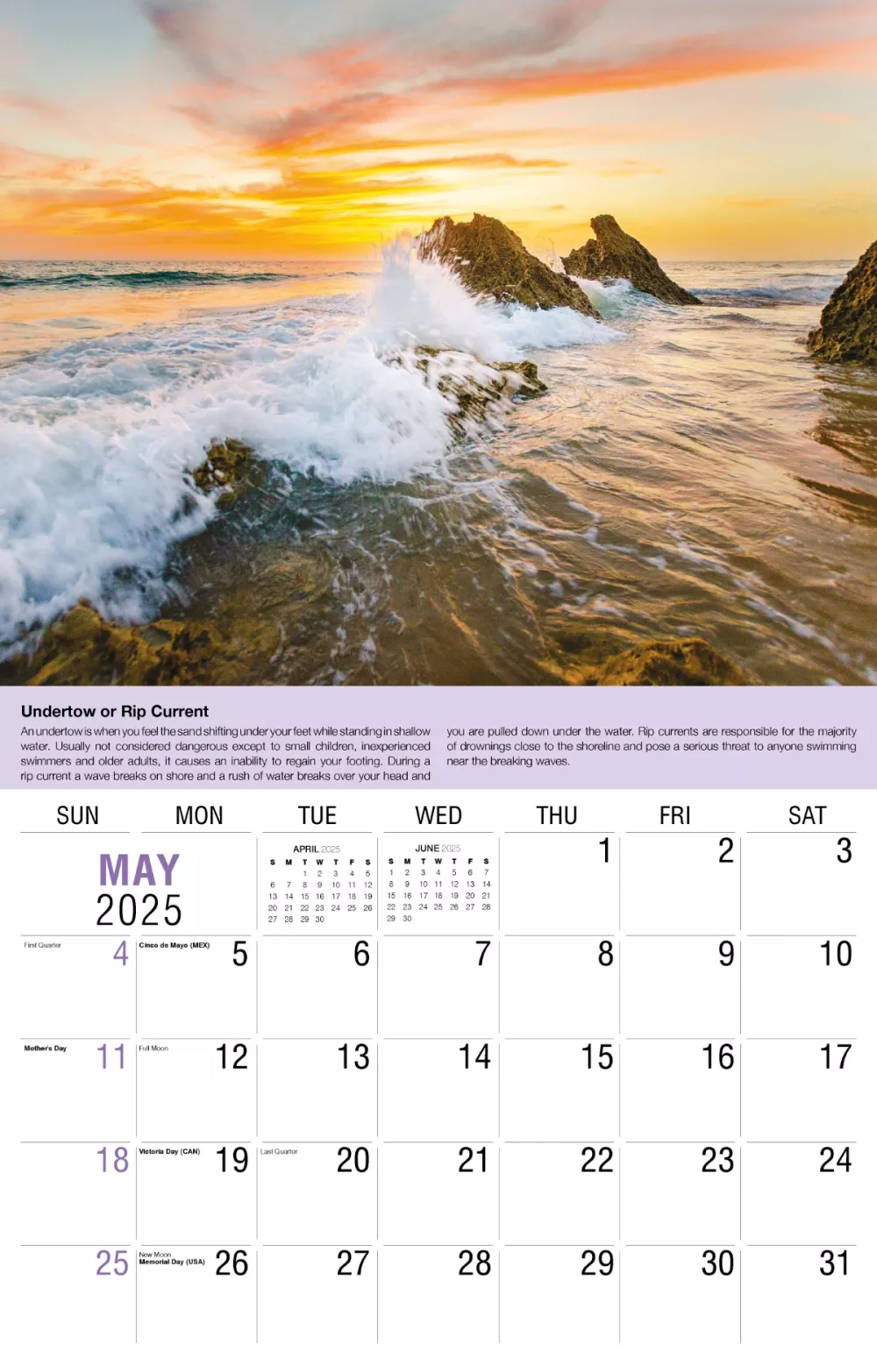 Calendrier mural Galleria 2025 Calendrier de la Terre.