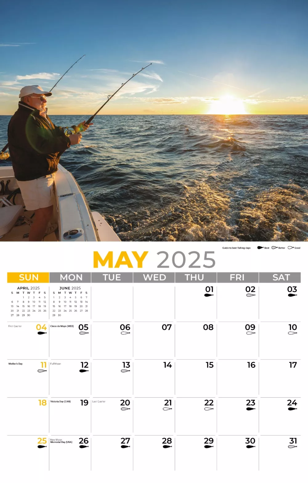 Calendrier mural Galleria 2025 Pêche et Chasse