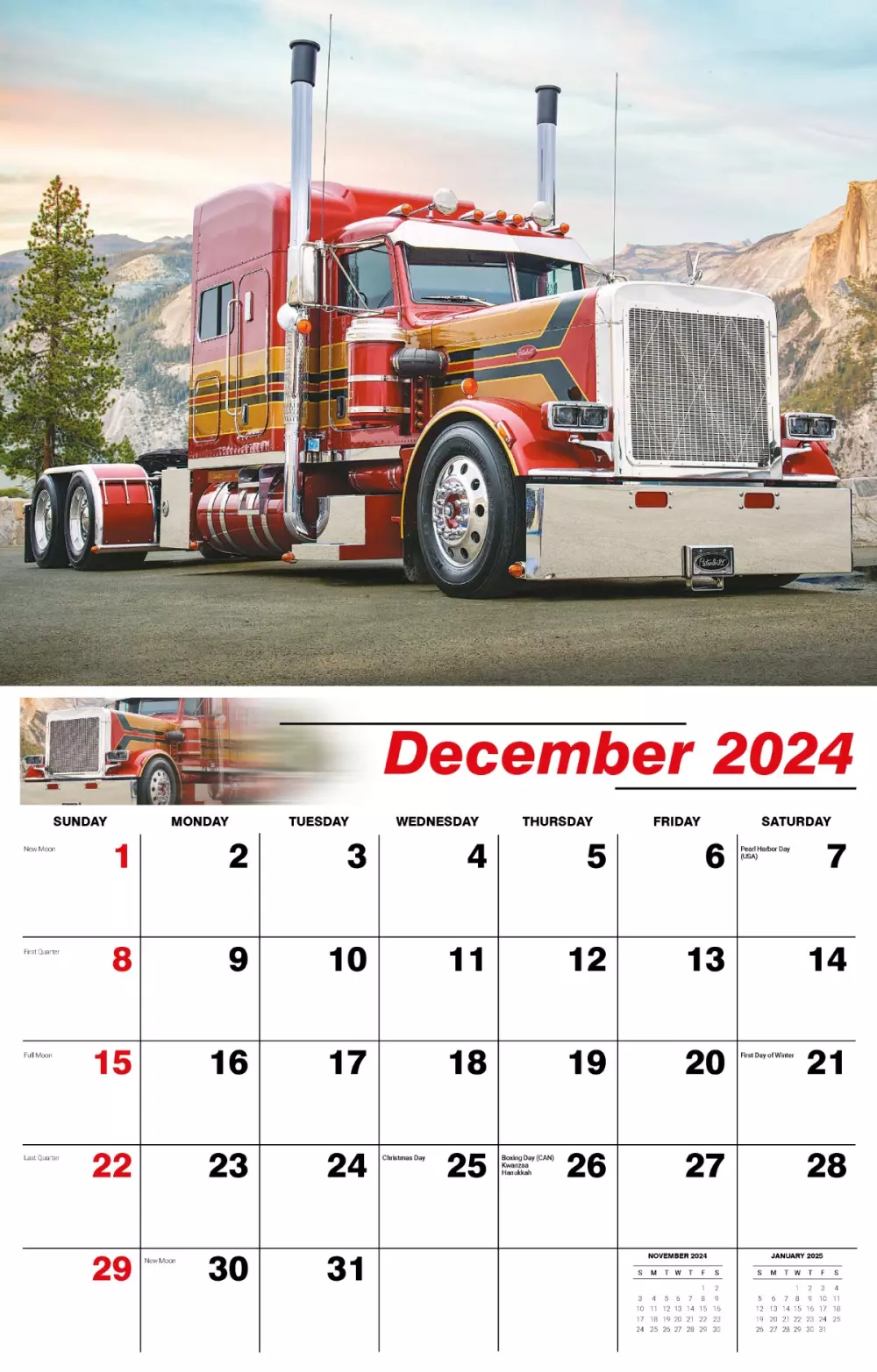 Calendrier mural Galleria 2025 Rois de la Route