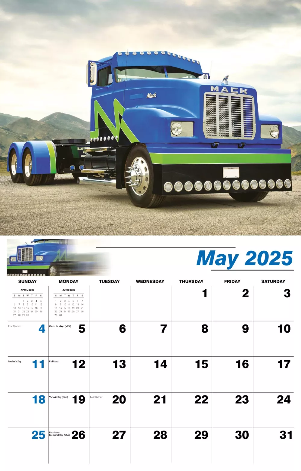 Calendrier mural Galleria 2025 Rois de la Route