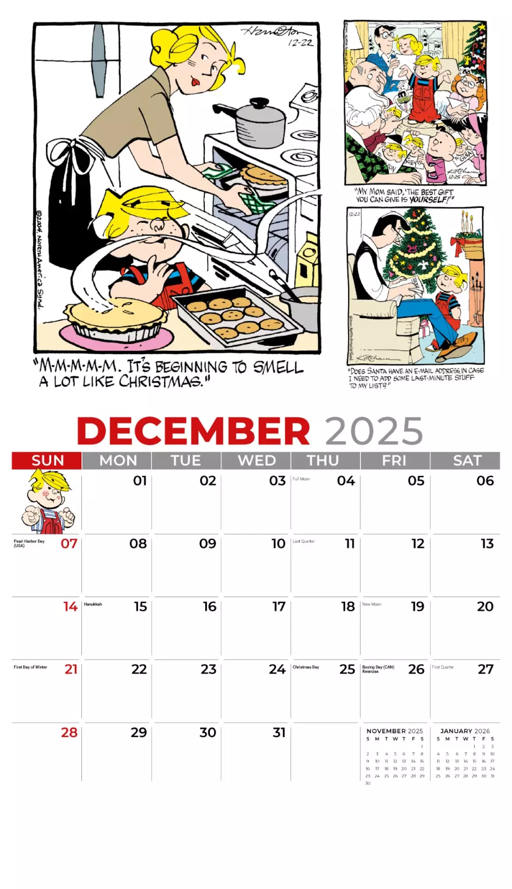Calendrier mural Galleria 2025 Denis la Menace