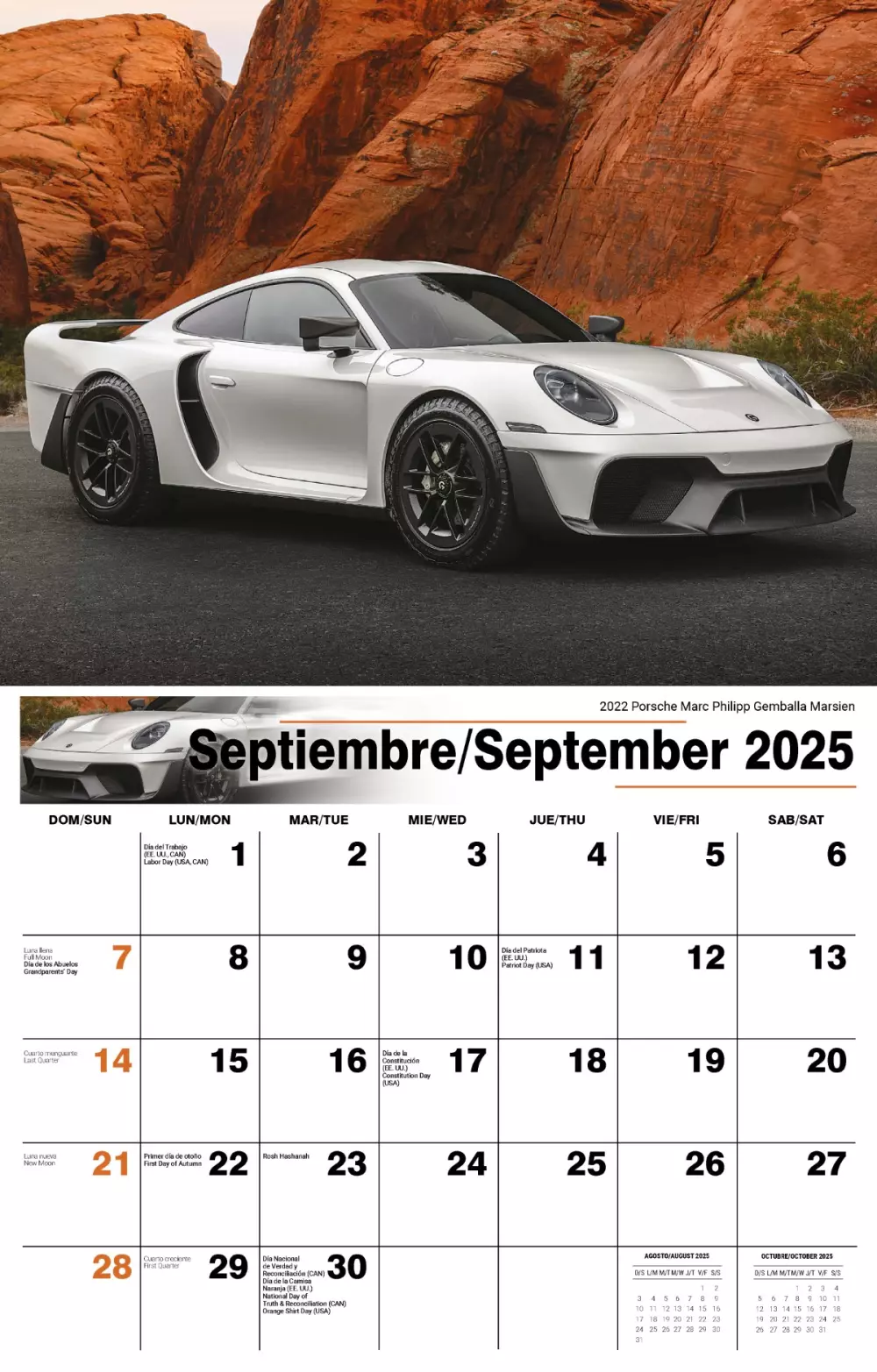 Calendrier mural Galleria 2025 Voitures Exotiques FR/ANG