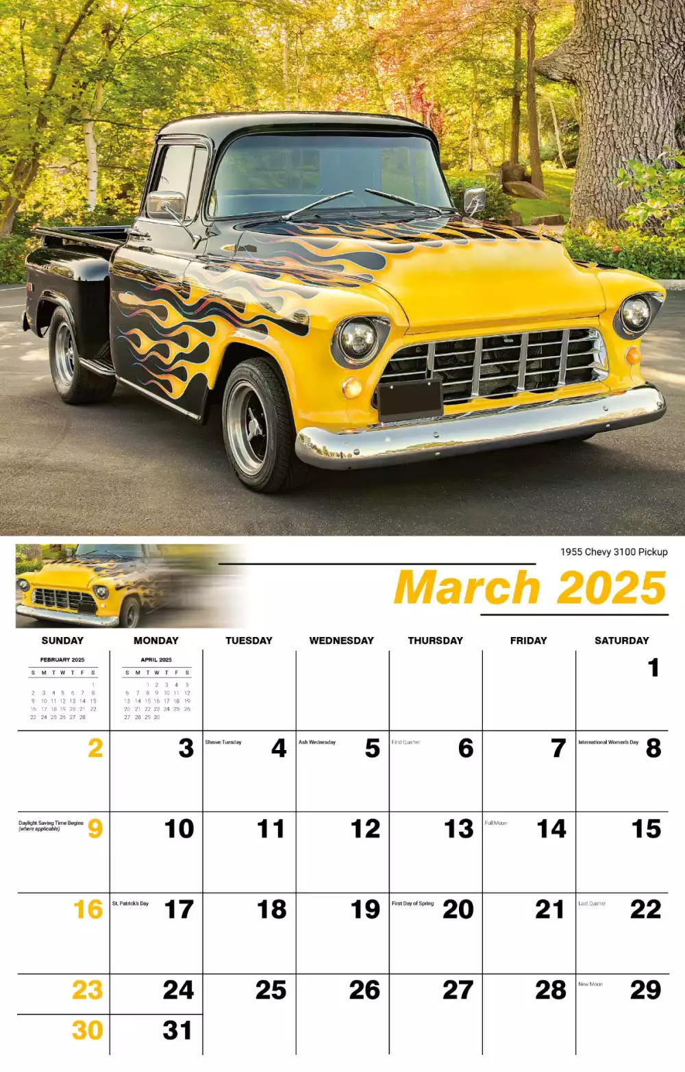 Calendrier mural Galleria 2025 Pickups surélevés