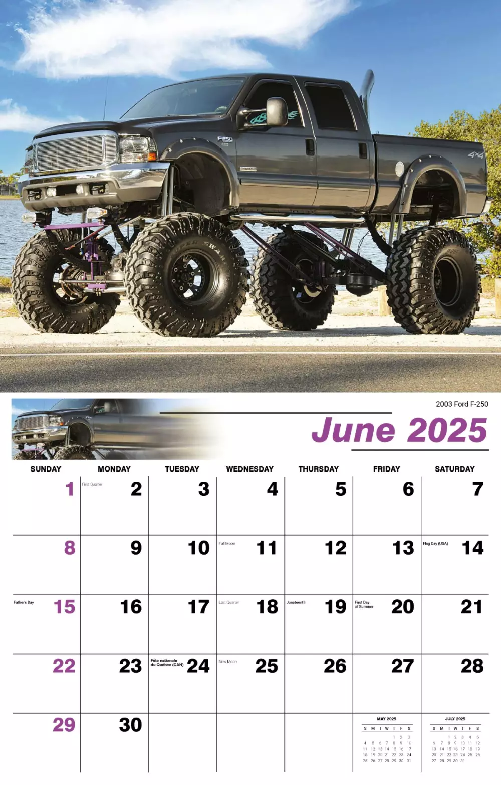 Calendrier mural Galleria 2025 Pickups surélevés