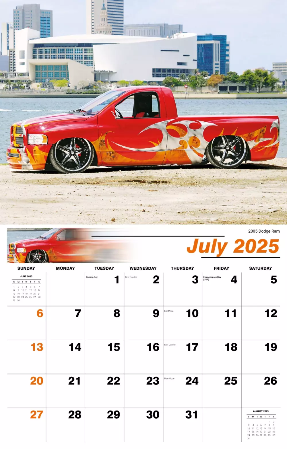 Calendrier mural Galleria 2025 Pickups surélevés