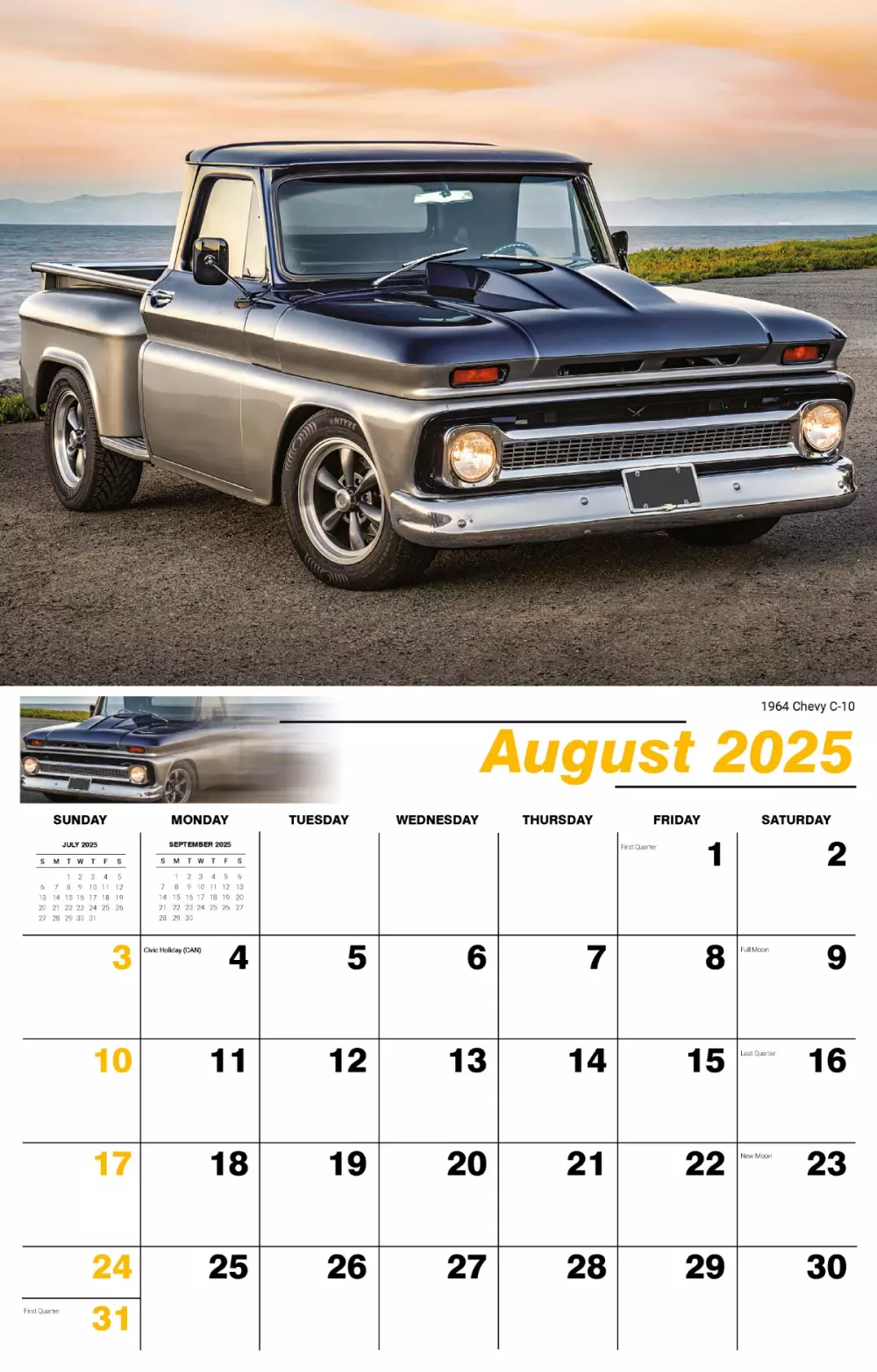 Calendrier mural Galleria 2025 Pickups surélevés