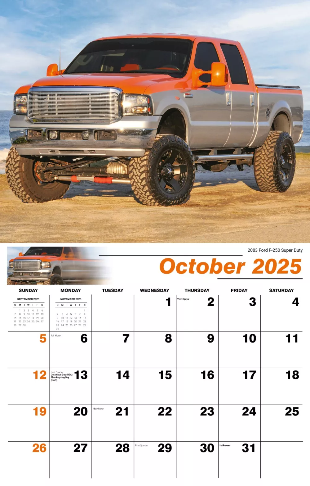 Calendrier mural Galleria 2025 Pickups surélevés