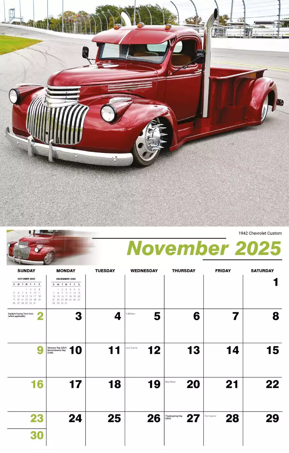 Calendrier mural Galleria 2025 Pickups surélevés