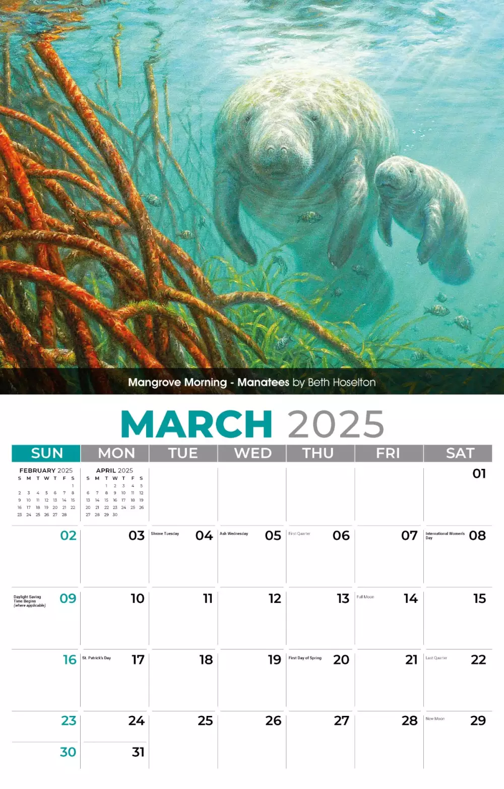 Calendrier mural Galleria 2025 Portraits de la faune