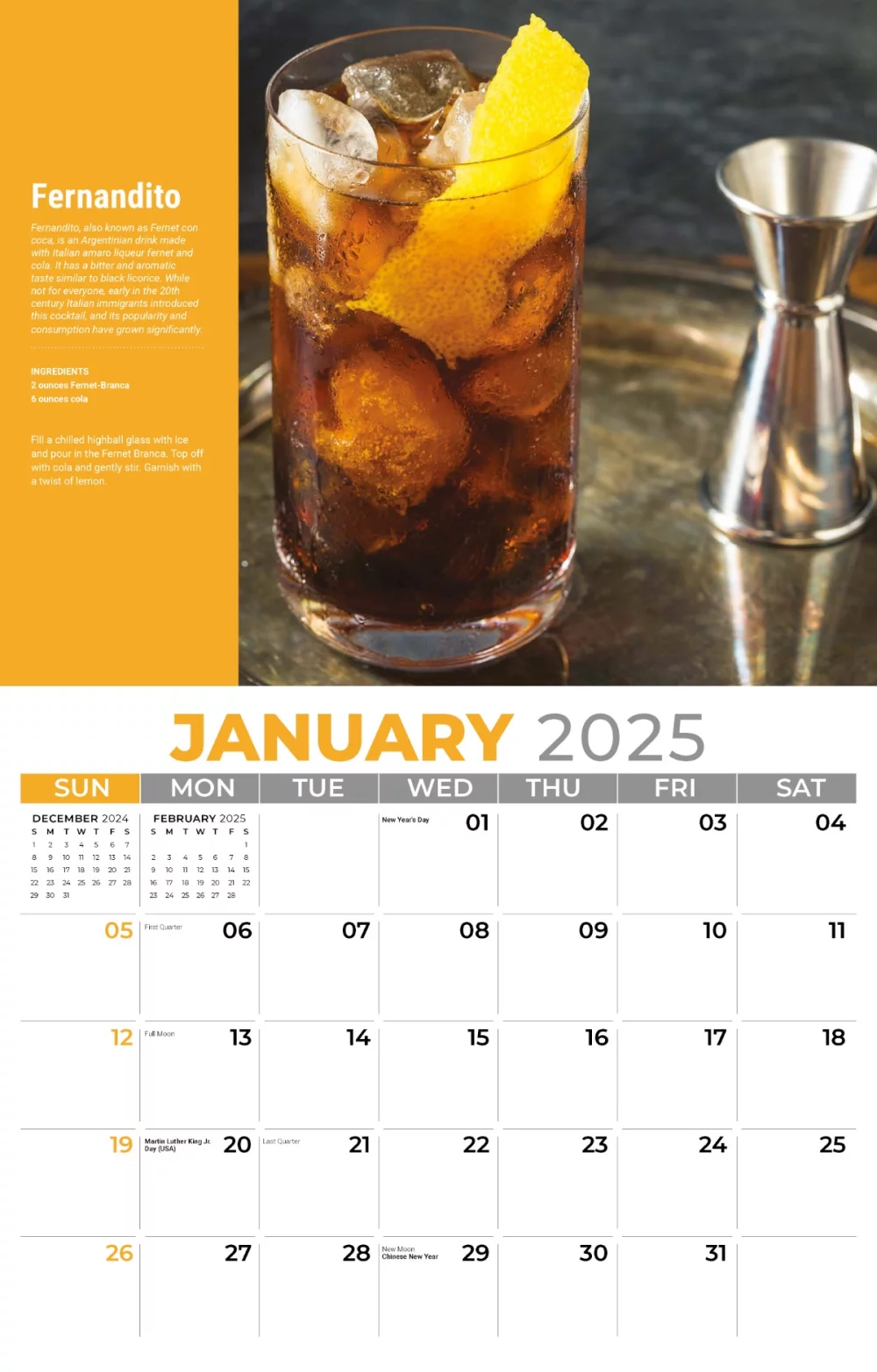 Calendrier mural Galleria 2025 Happy Hour