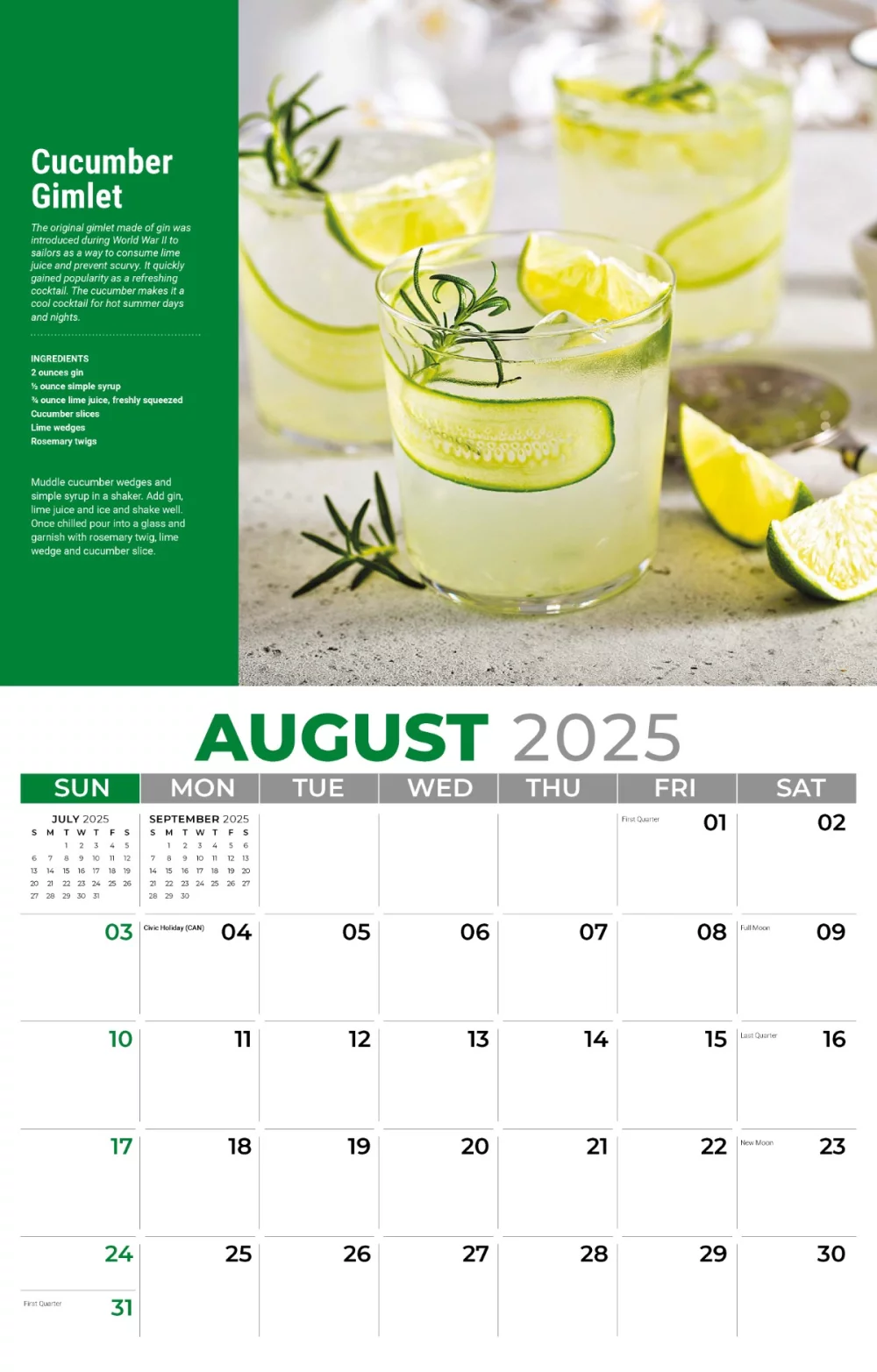 Calendrier mural Galleria 2025 Happy Hour