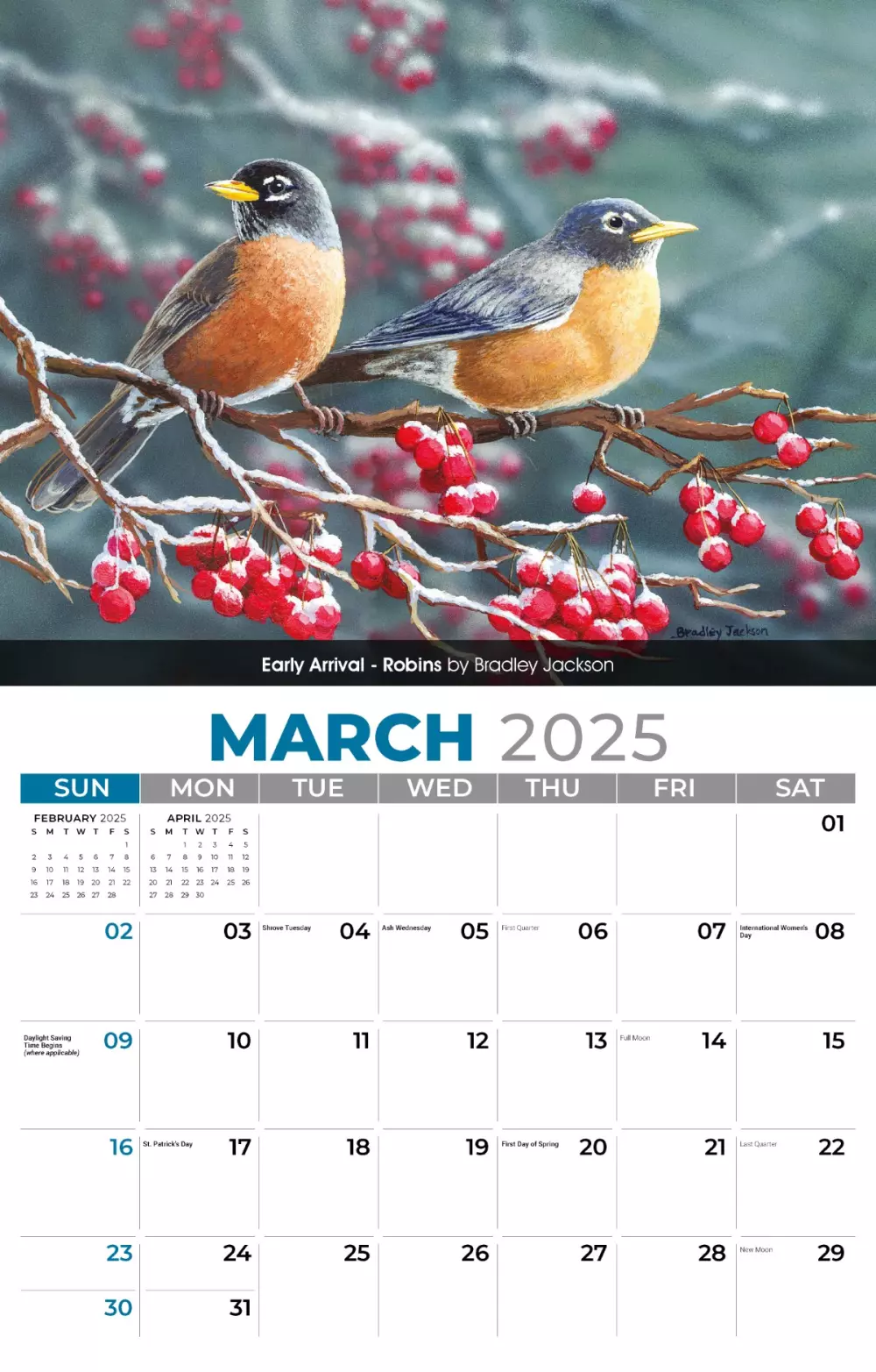 Calendrier mural Galleria 2025 Oiseaux de jardin