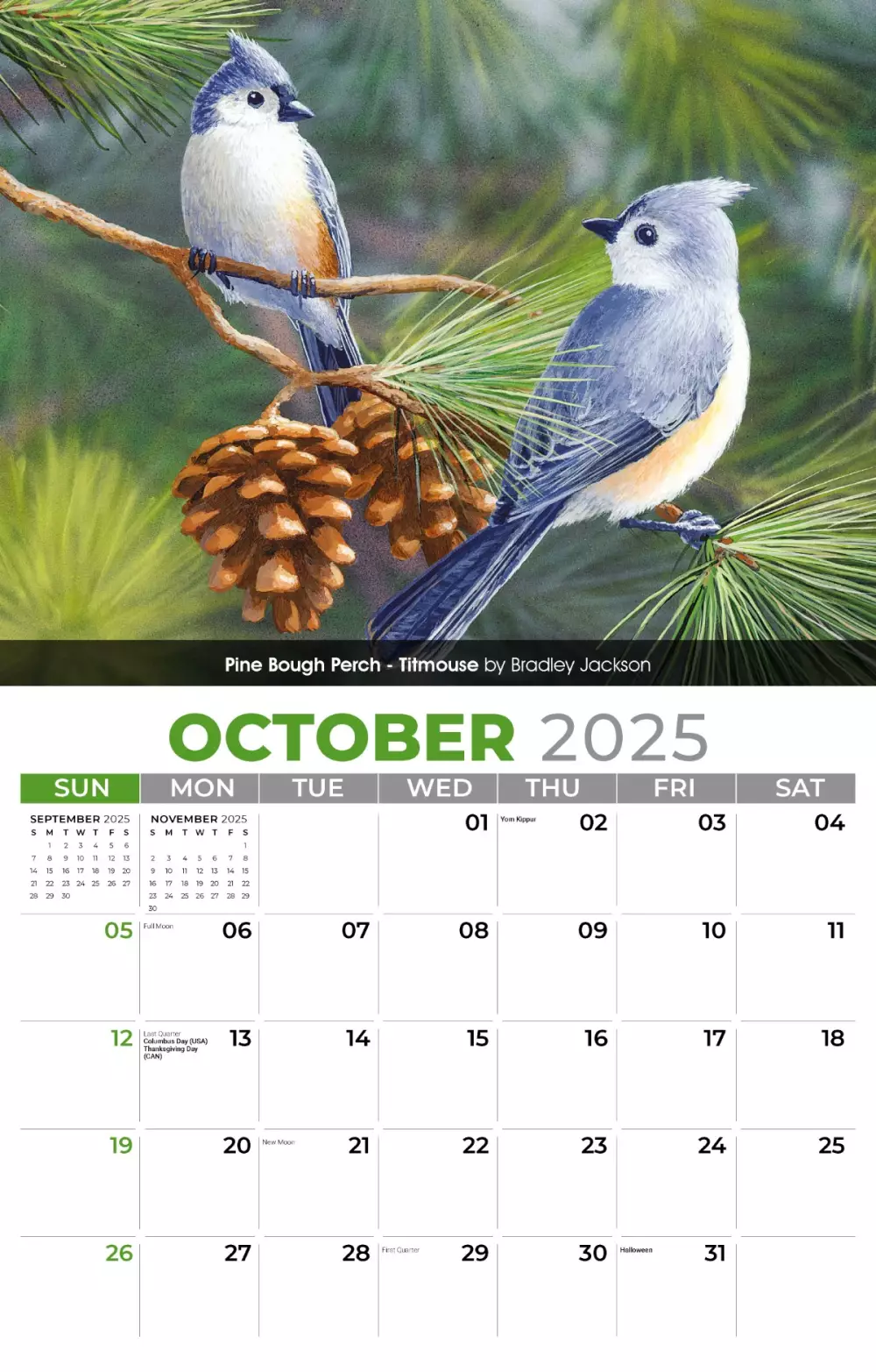 Calendrier mural Galleria 2025 Oiseaux de jardin