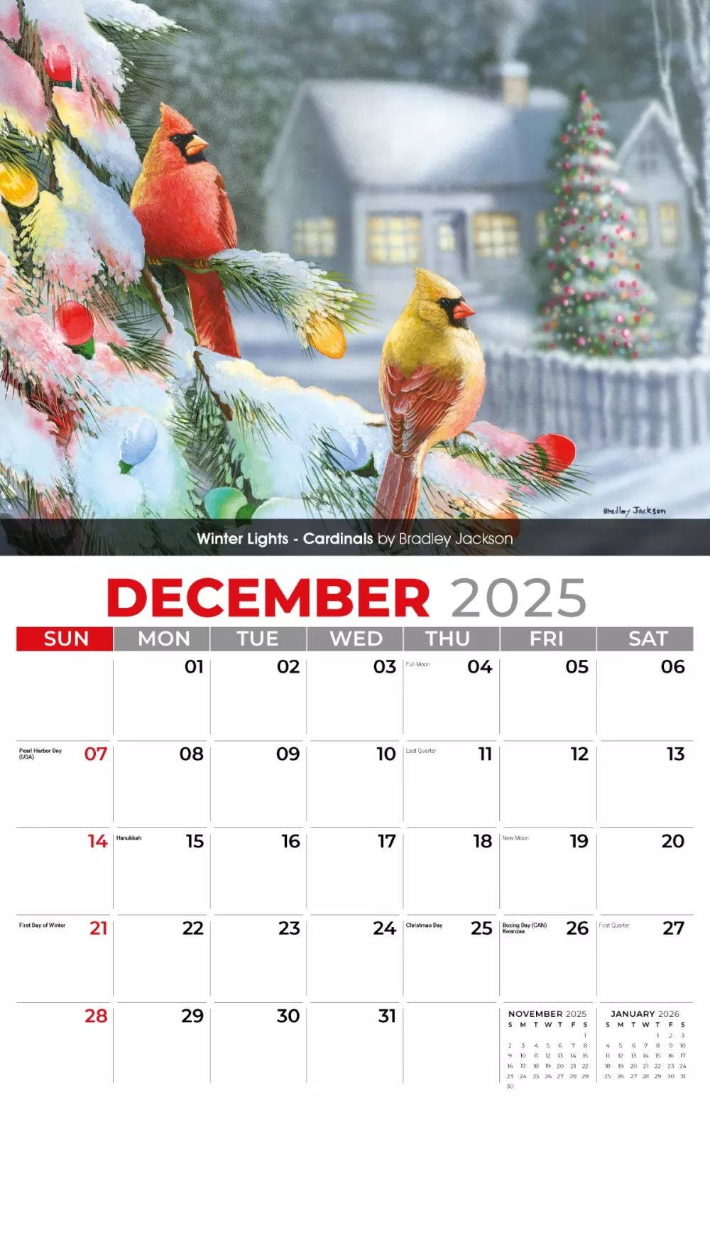 Calendrier mural Galleria 2025 Oiseaux de jardin