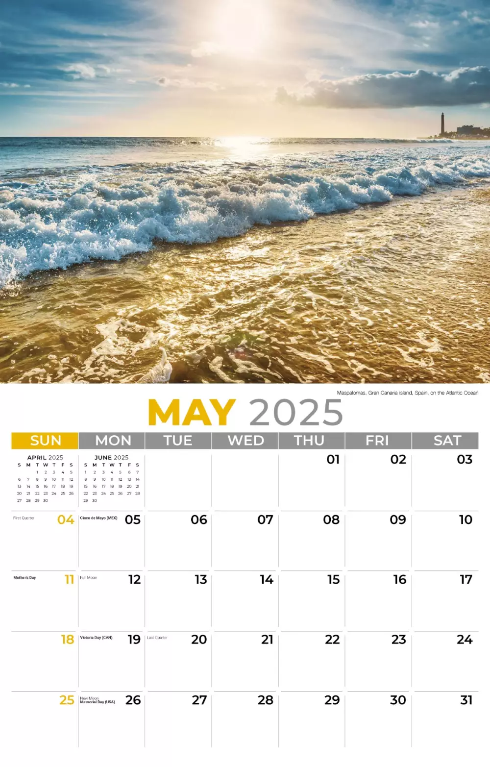 Calendrier mural Galleria 2025 Soleil, Sable & Surf