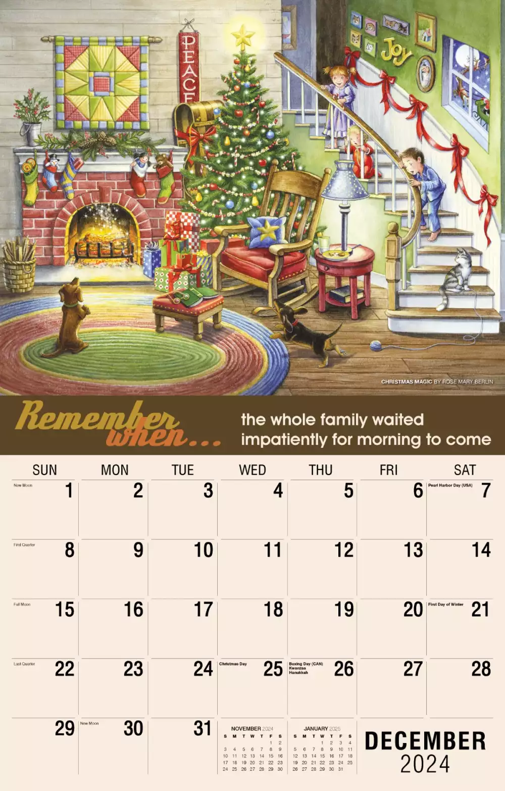 Calendrier mural Galleria 2025 Calendrier Souviens-toi Quand