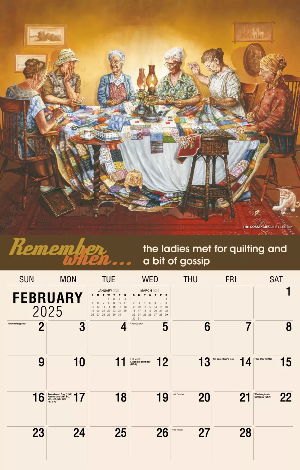 Calendrier mural Galleria 2025 Calendrier Souviens-toi Quand