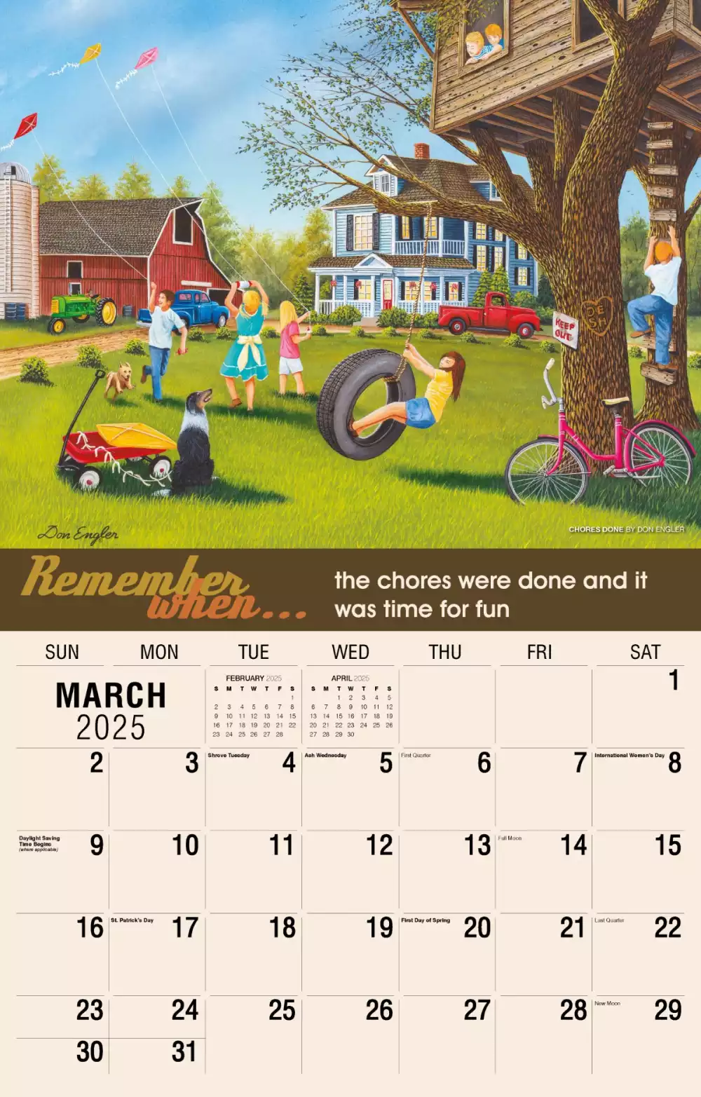 Calendrier mural Galleria 2025 Calendrier Souviens-toi Quand