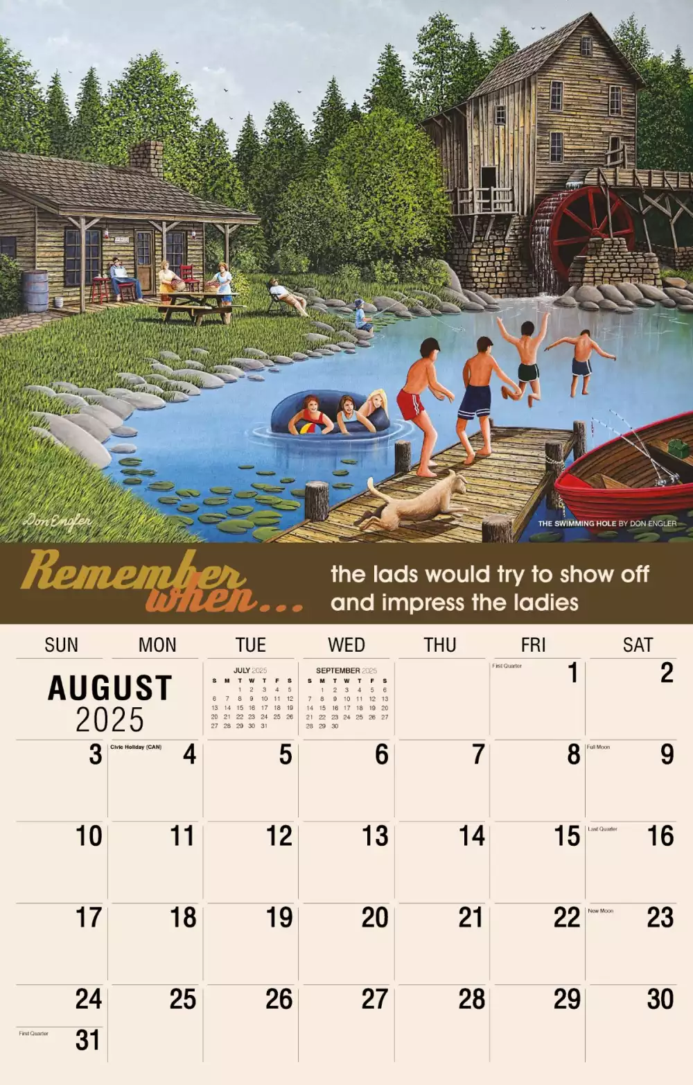 Calendrier mural Galleria 2025 Calendrier Souviens-toi Quand