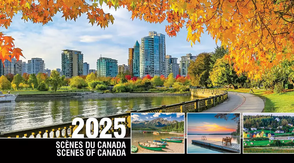 Calendrier de bureau avec scènes du Canada