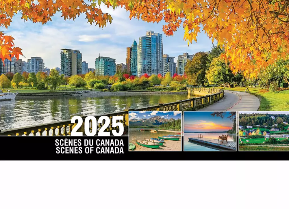 Calendrier de bureau avec scènes du Canada