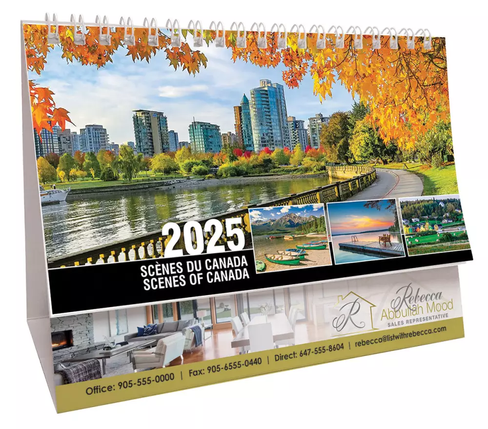 Calendrier de bureau avec scènes du Canada