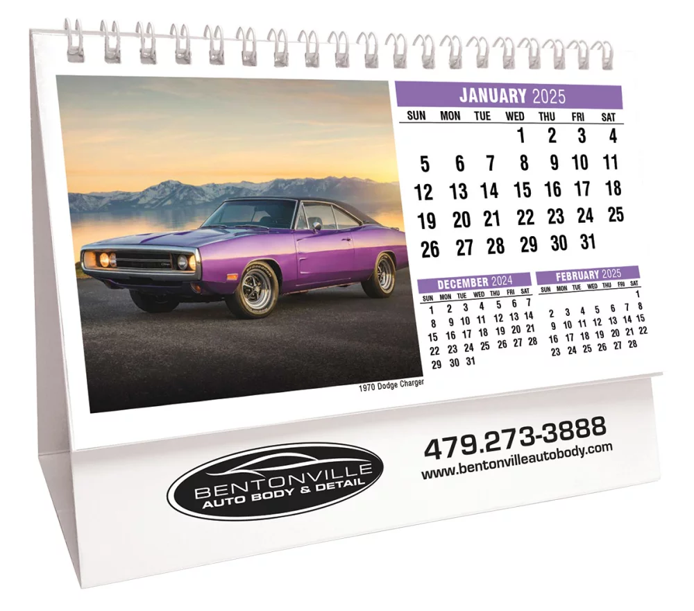 Calendrier de bureau de voitures classiques