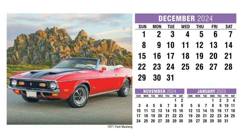 Calendrier de bureau de voitures classiques