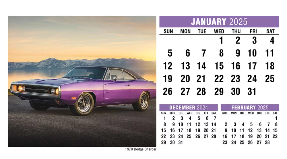 Calendrier de bureau de voitures classiques