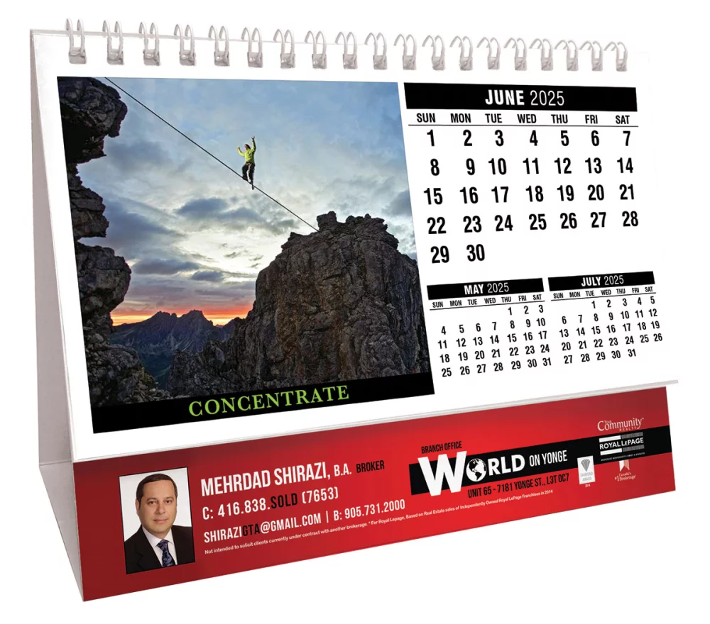 Calendrier de bureau de motivation