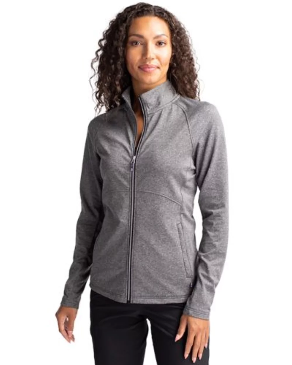 Cutter & Buck Adapt Eco Knit Heather Recycled Womens Full Zip