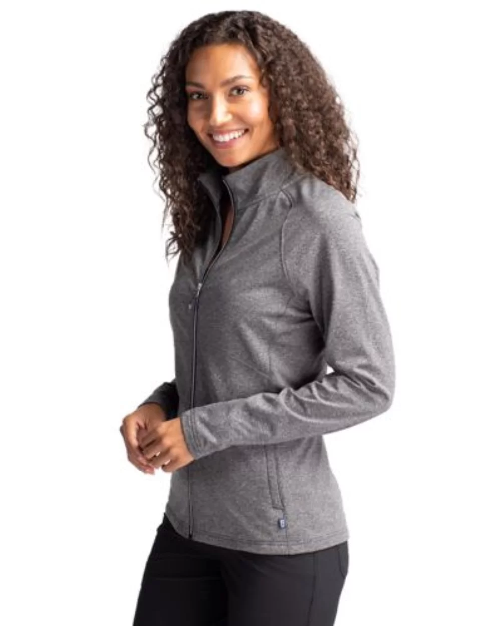 Cutter & Buck Adapt Eco Knit Heather Recycled Womens Full Zip