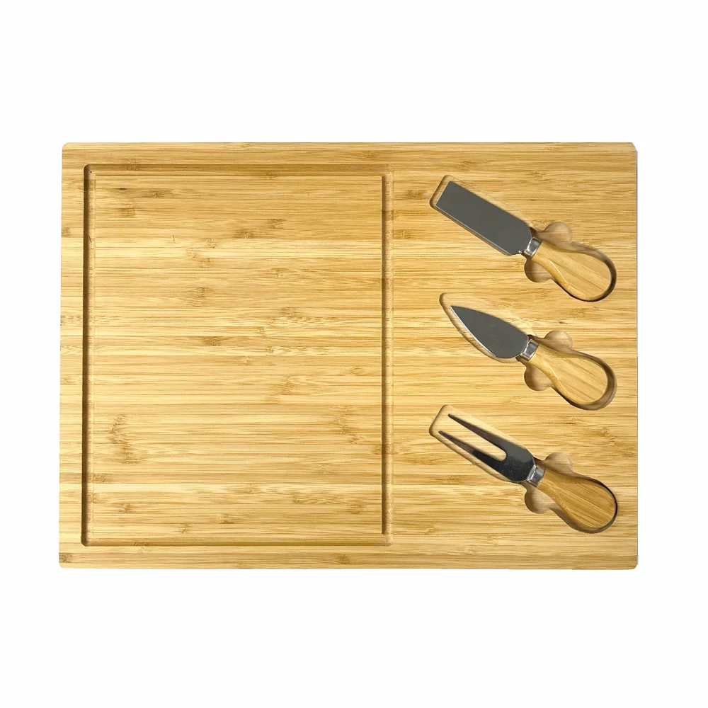 Planche à fromage en bambou et ensemble de 3 ustensiles (3-5 jours)