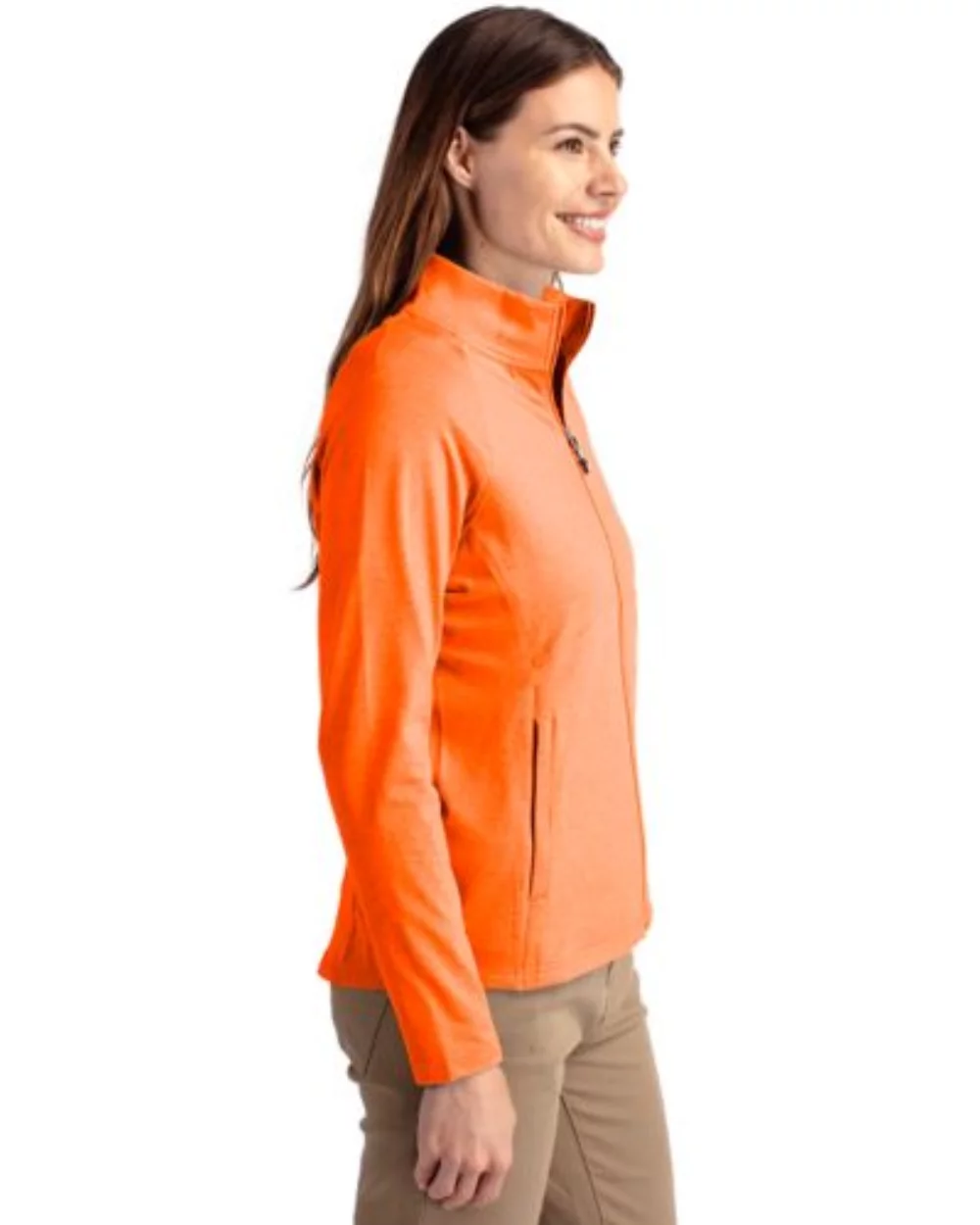 Cutter & Buck Adapt Eco Knit Heather Recycled Womens Full Zip