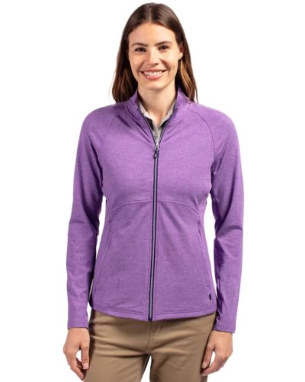 Veste zippée complète Cutter & Buck Adapt Eco Knit Heather recyclée pour femmes