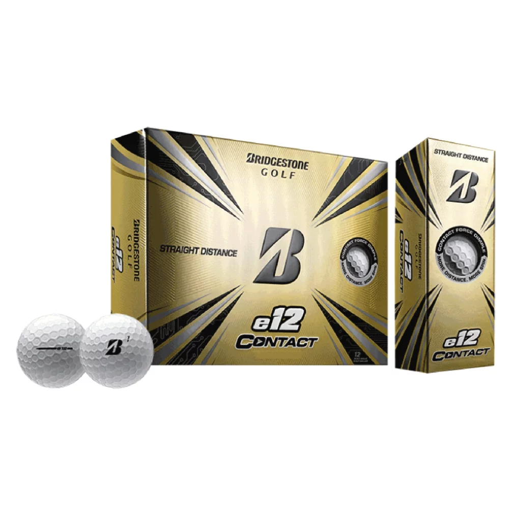 Balles de golf Bridgestone E12 Contact blanches, paquet de 12 (10-15 jours)