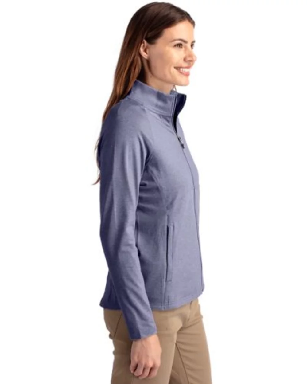 Cutter & Buck Adapt Eco Knit Heather Recycled Womens Full Zip