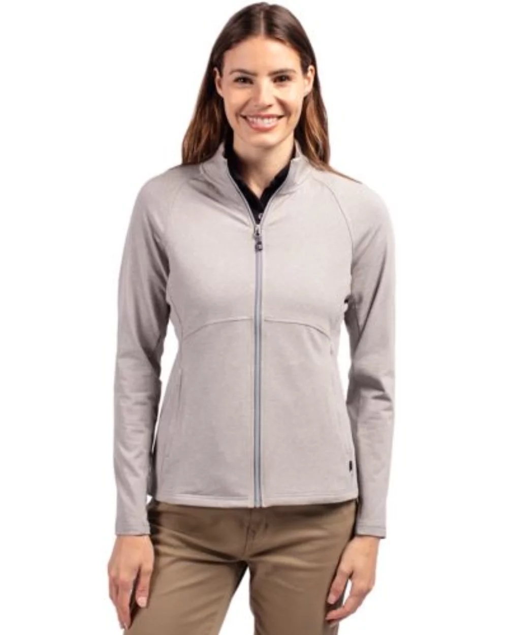 Veste zippée complète Cutter & Buck Adapt Eco Knit Heather recyclée pour femmes