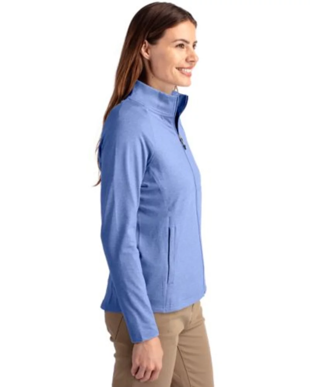 Veste zippée complète Cutter & Buck Adapt Eco Knit Heather recyclée pour femmes