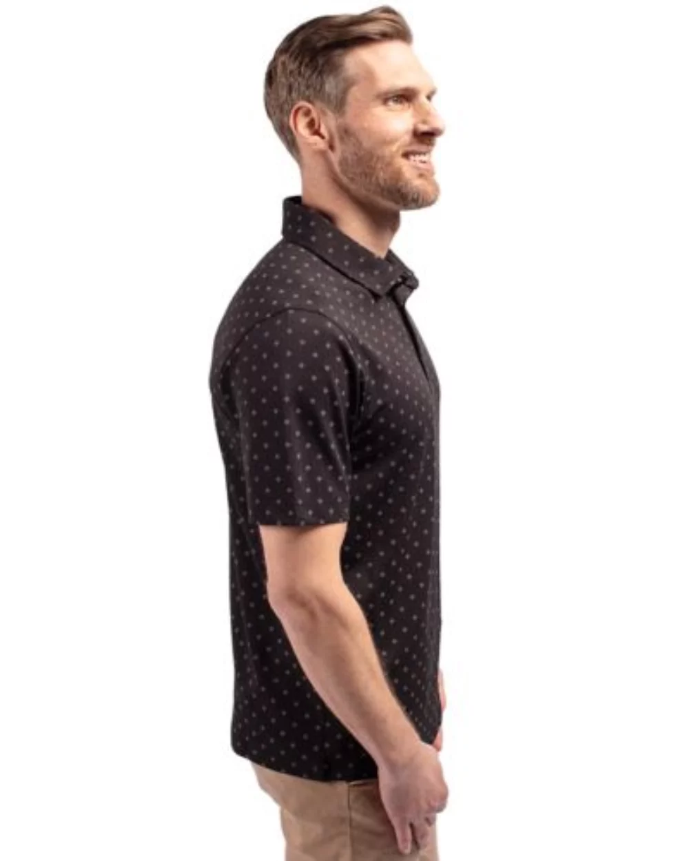 Polo Cutter & Buck Virtue Eco Pique à motif de carreaux recyclé pour hommes de grande taille