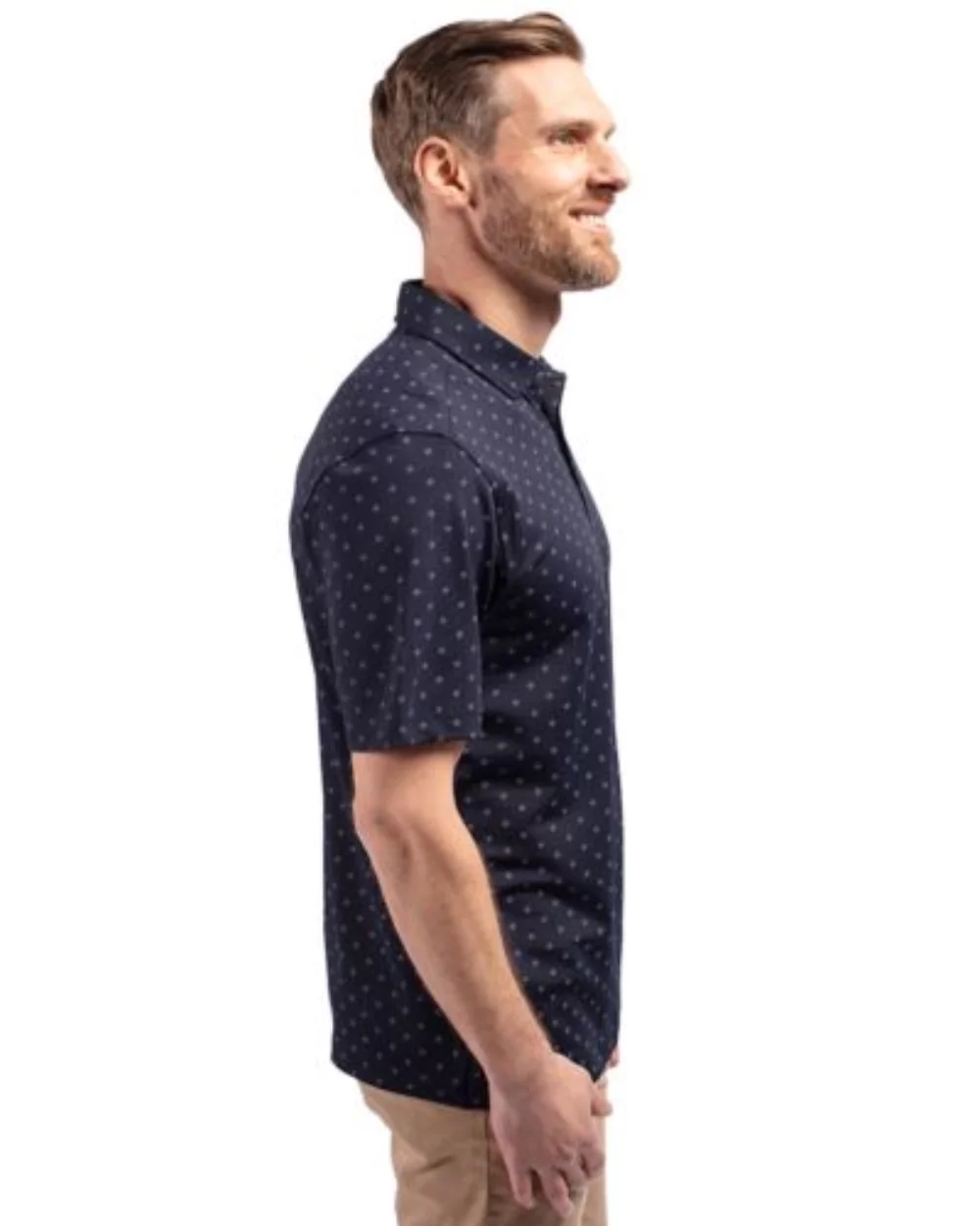 Polo Cutter & Buck Virtue Eco Pique à motif de carreaux recyclé pour hommes de grande taille
