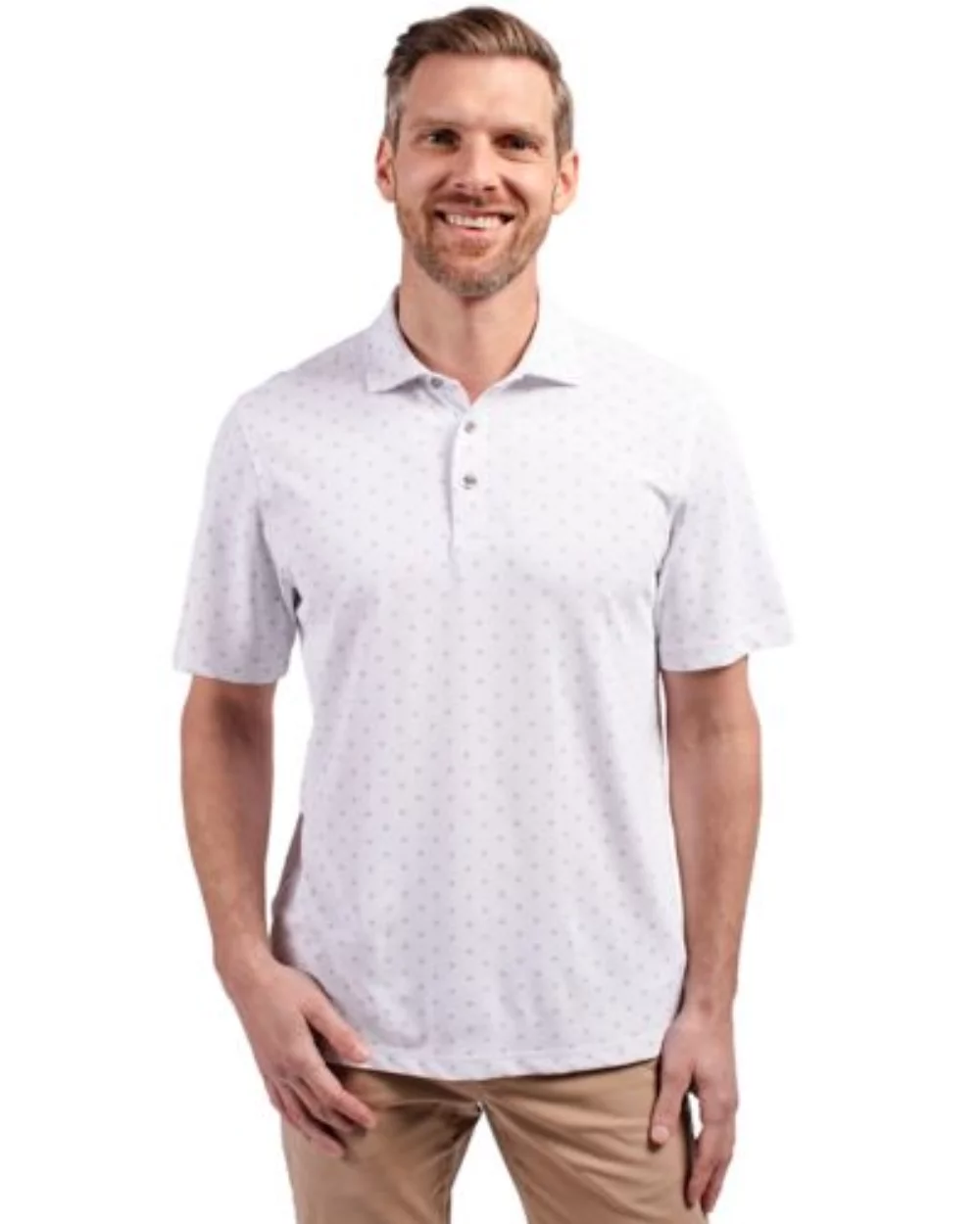 Polo Cutter & Buck Virtue Eco Pique à motif de carreaux recyclé pour hommes de grande taille