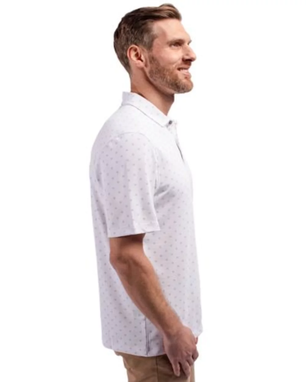 Cutter & Buck Virtue Eco Pique Tile Print Recycled Mens Big & Tall Polo