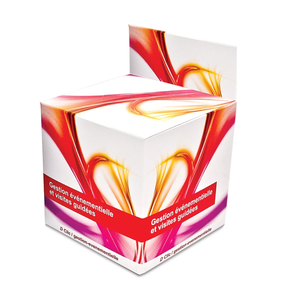 Grand cube de tissu avec en-tête