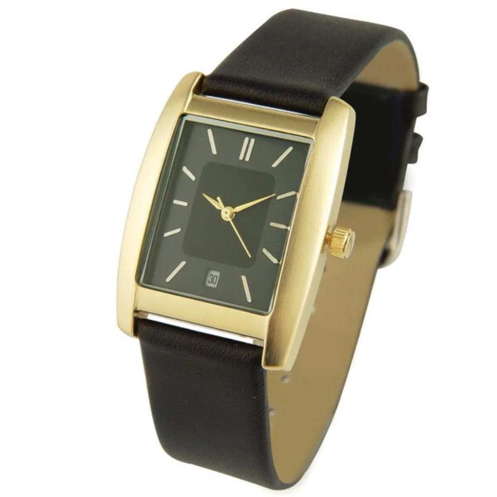 Montre unisexe Echo de Matsuda avec boîtier en laiton finition or satiné.
