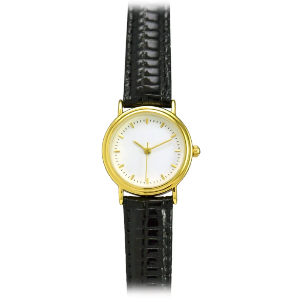 Montre pour femmes à double anneaux Matsuda avec boîtier plaqué or 18 carats