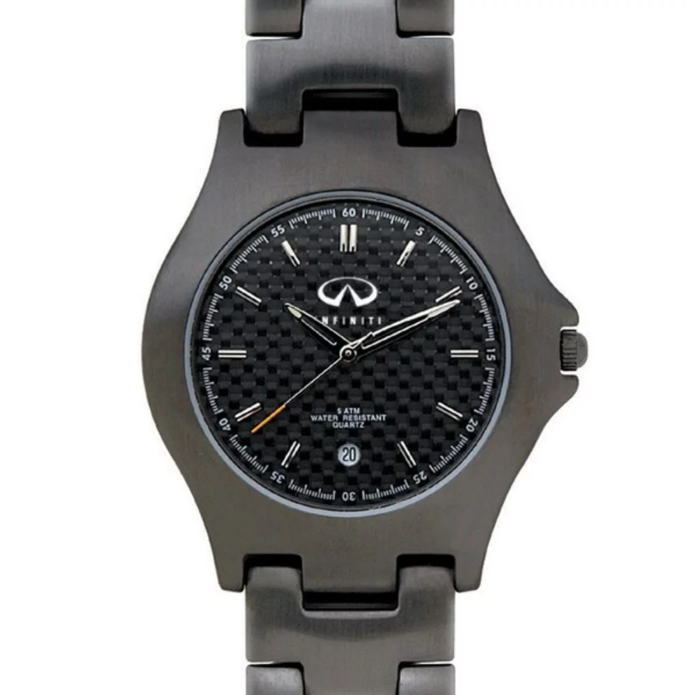 Montre noire ionique pour homme Matsuda avec cadran en fibre de carbone