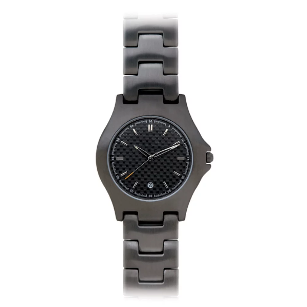 Montre noire ionique pour homme Matsuda avec cadran en fibre de carbone